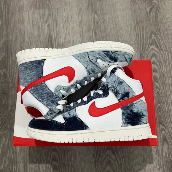 Nike Dunk High Washed Denim 7(W) 5.5(US) - Picture 4 of 7